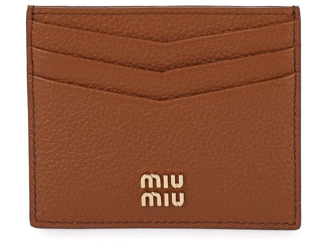 Tarjetero Miu Miu de piel marrón - vista 3