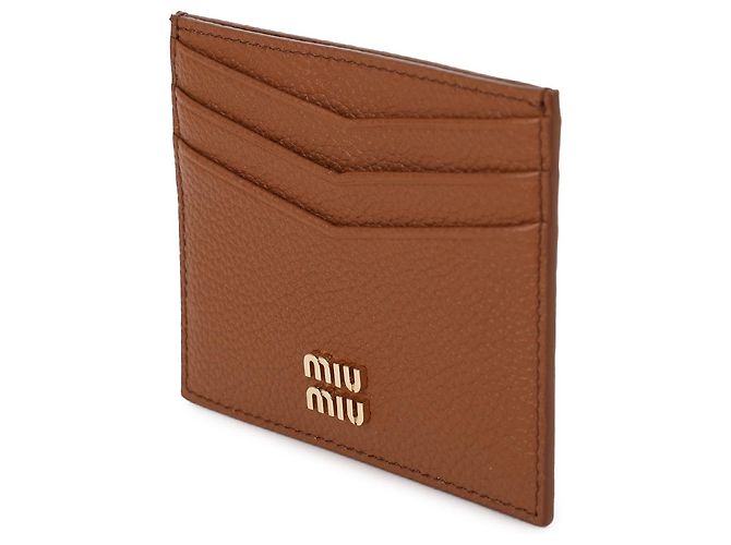 Tarjetero Miu Miu de piel marrón - vista 4