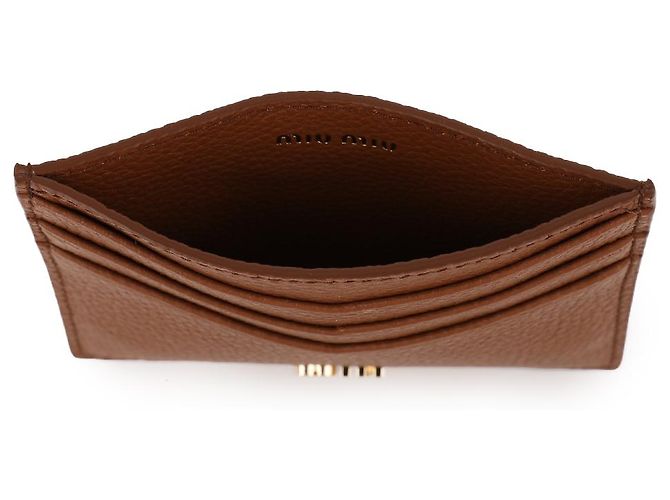 Tarjetero Miu Miu de piel marrón - vista 7