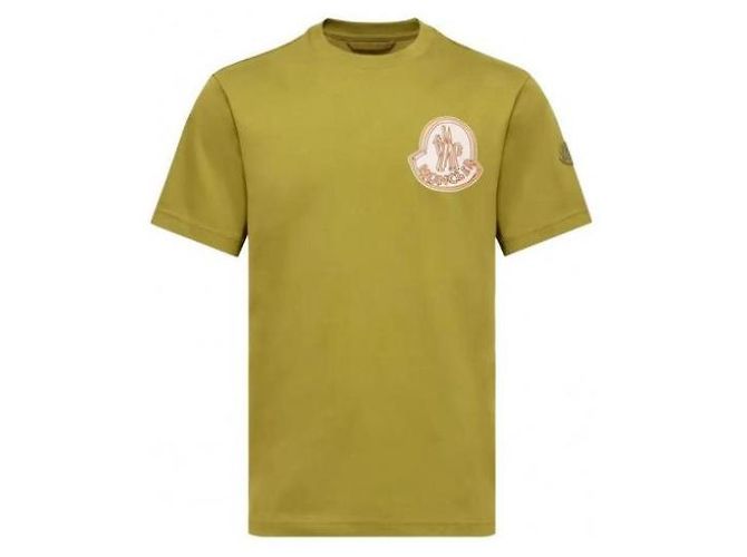 Moncler Baumwoll-T-Shirt Olivgrün - Ansicht 4