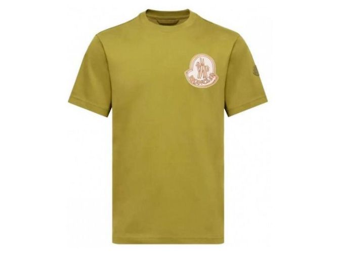 Moncler Baumwoll-T-Shirt Olivgrün - Ansicht 5