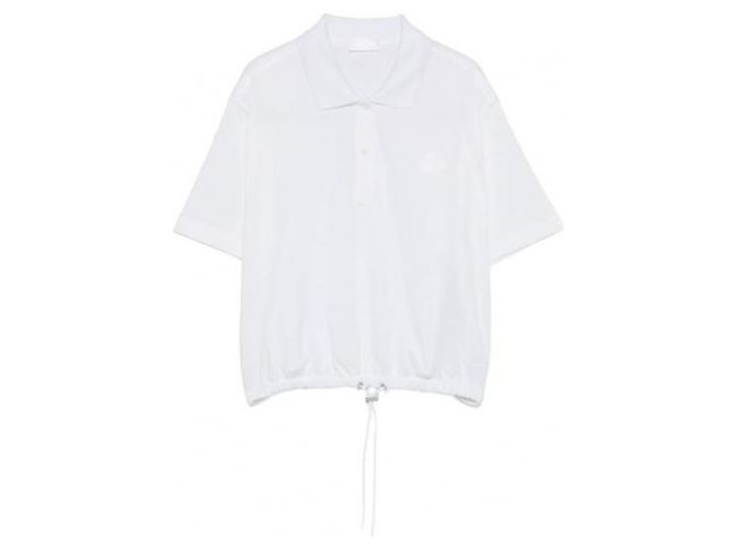 Moncler Kurzes Piqué- Polohemd aus Baumwolle mit großem Logo-Patch - Ansicht 4
