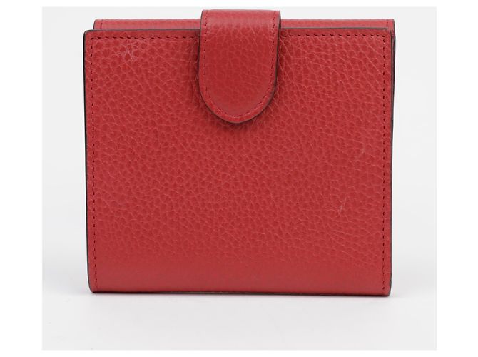 Gucci Rotes Leder-Wallet mit ineinandergreifendem Design - Ansicht 3