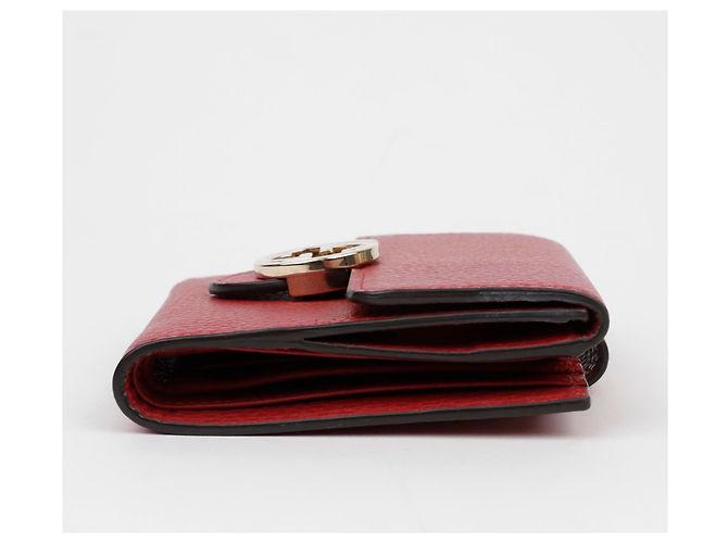 Gucci Rotes Leder-Wallet mit ineinandergreifendem Design - Ansicht 4