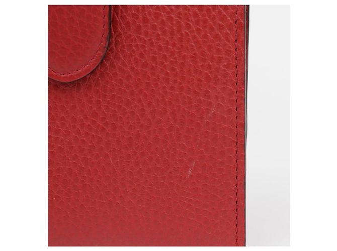 Gucci Rotes Leder-Wallet mit ineinandergreifendem Design - Ansicht 7
