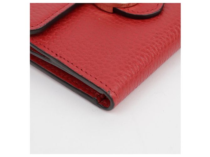 Gucci Rotes Leder-Wallet mit ineinandergreifendem Design - Ansicht 8