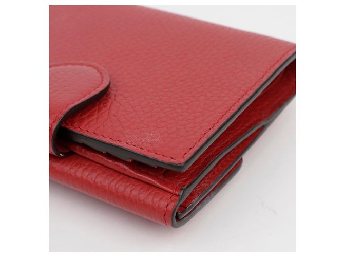 Gucci Rotes Leder-Wallet mit ineinandergreifendem Design - Ansicht 9