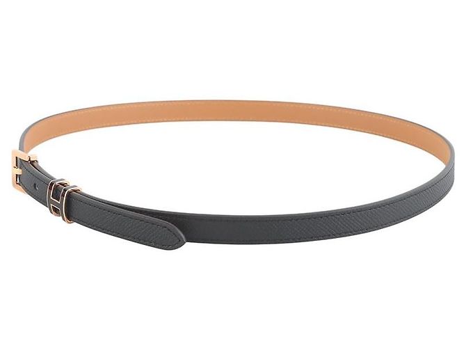 Hermès Rose Gold Noir Epsom Pop Belt Size - Ansicht 2