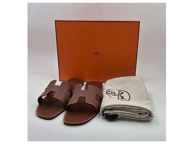 Sandali Hermès Oran Oro - vista 16