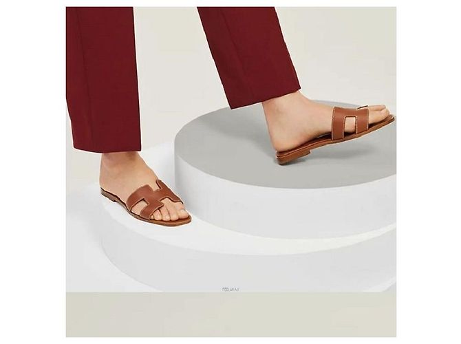 Sandali Hermès Oran Oro - vista 17