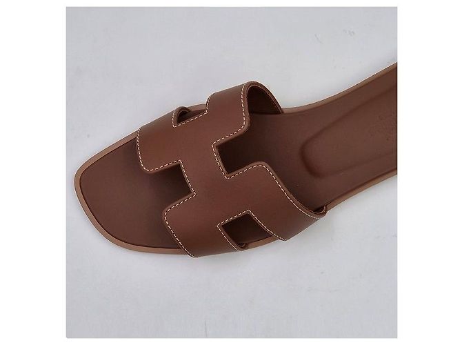 Sandali Hermès Oran Oro - vista 6