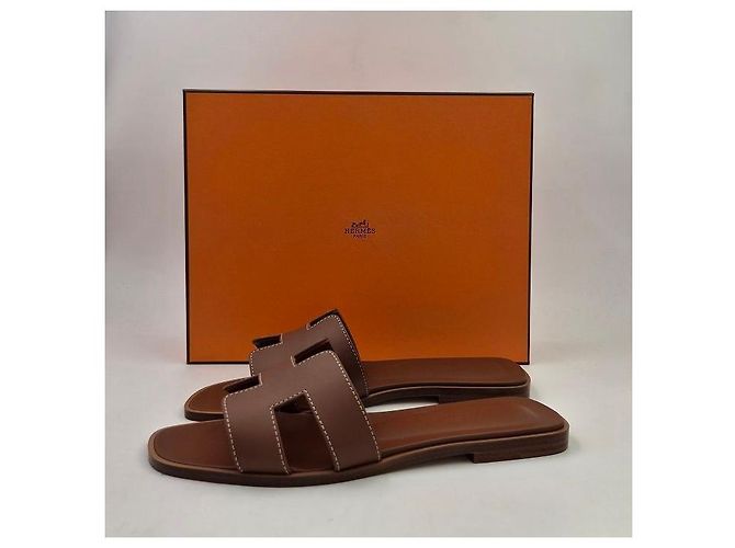 Sandali Hermès Oran Oro - vista 9