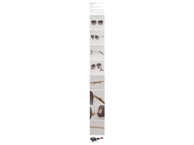 Gucci Gafas de sol Oversized de metal dorado Unisex - vista 4