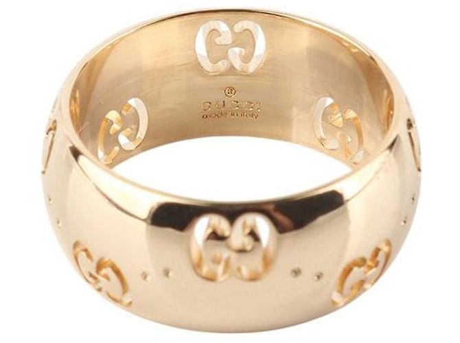 Gucci Anello largo Icon GG in oro giallo - vista 5