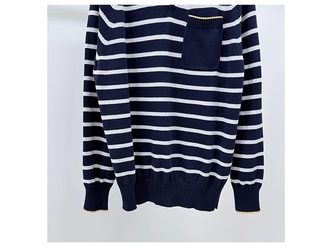 Brunello Cucinelli Gestreifter Strickpullover mit Half-Zip - Ansicht 3