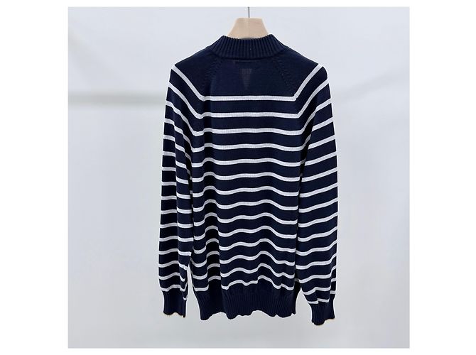 Brunello Cucinelli Gestreifter Strickpullover mit Half-Zip - Ansicht 4