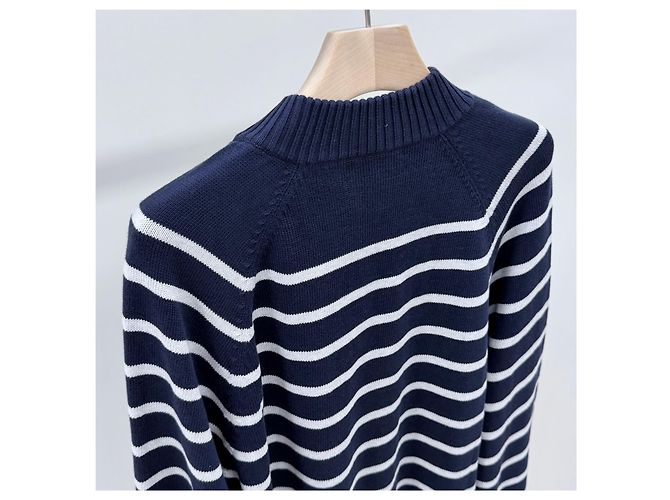 Brunello Cucinelli Gestreifter Strickpullover mit Half-Zip - Ansicht 5