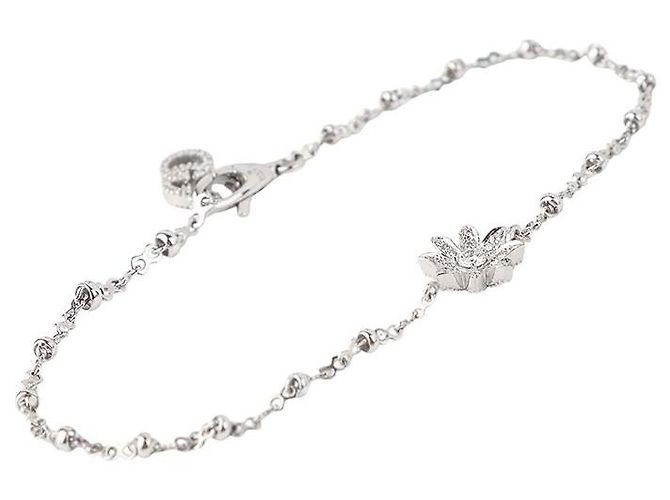 Gucci Bracciale a catena Flora in oro bianco e diamanti - vista 2