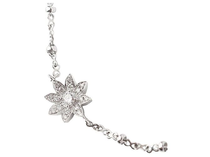 Gucci Bracciale a catena Flora in oro bianco e diamanti - vista 3