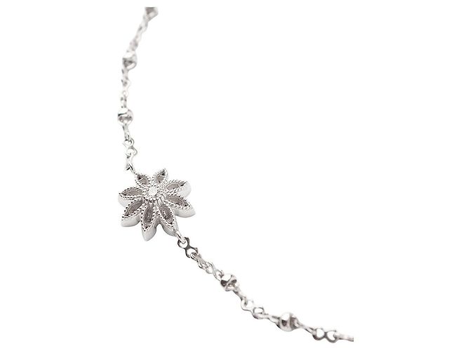 Gucci Bracciale a catena Flora in oro bianco e diamanti - vista 4