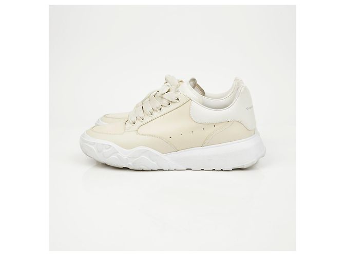 Alexander Mcqueen Sneaker Coat Leather White Cream - vista 6