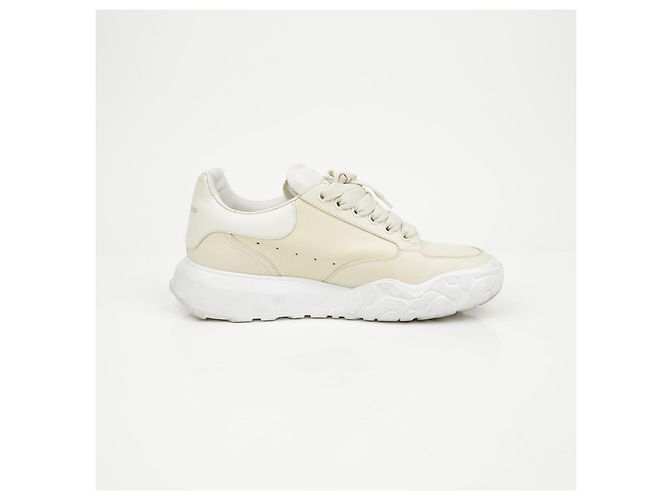 Alexander Mcqueen Sneaker Coat Leather White Cream - vista 8