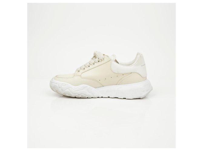 Alexander Mcqueen Sneaker Coat Leather White Cream - vista 9