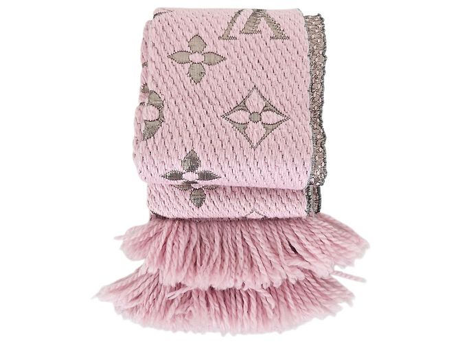 Louis Vuitton Sciarpa Logo Mania in lana e seta lucida - vista 4