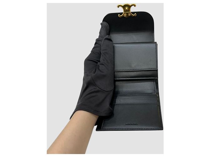 Céline Cartera compacta Triope Small de piel de becerro - vista 6