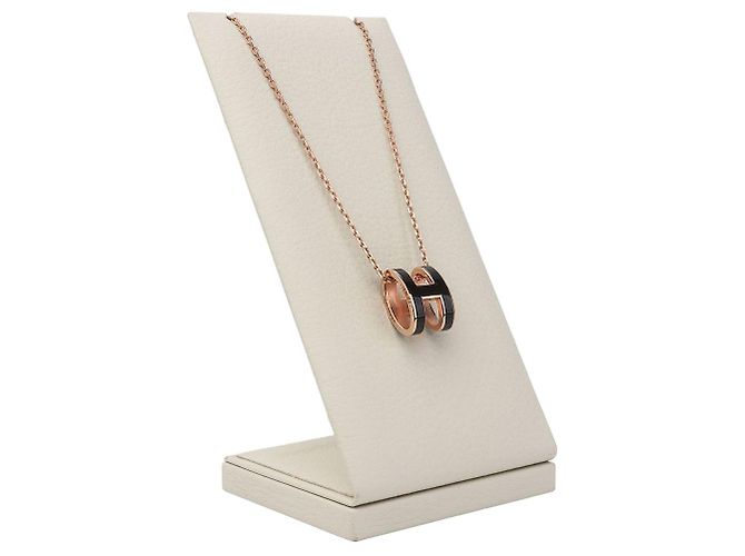 Hermès Collar Pop Rose Gold Black Large - vista 2