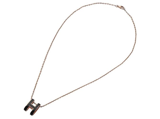 Hermès Collar Pop Rose Gold Black Large - vista 3