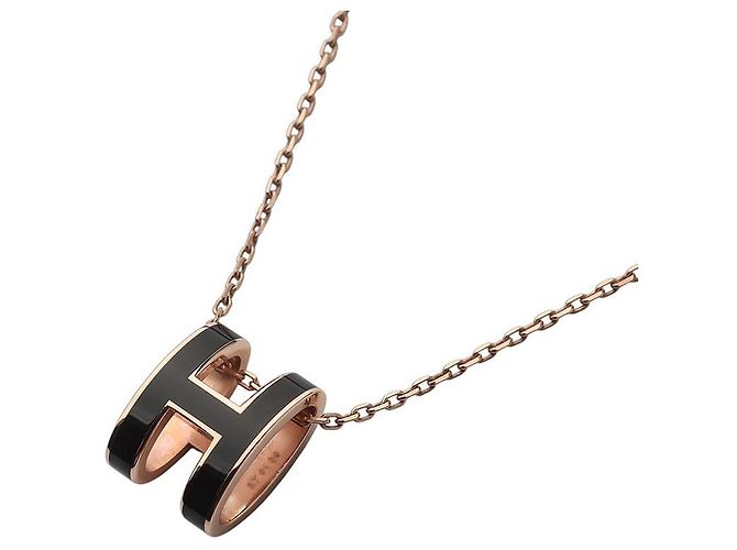 Hermès Collar Pop Rose Gold Black Large - vista 4