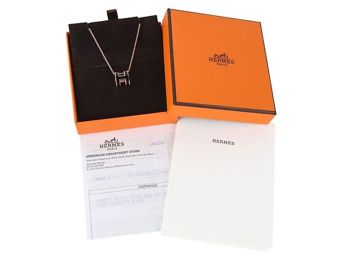 Hermès Collar Pop Rose Gold Black Large - vista 6
