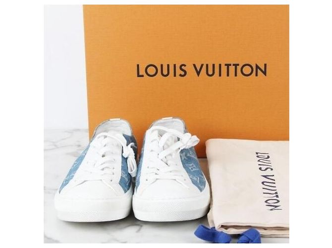 Louis Vuitton Sneakers Trocadero in denim - vista 2