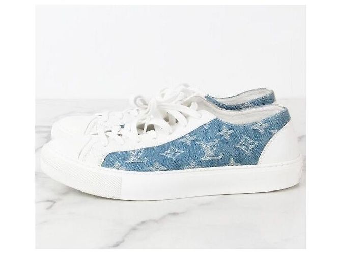 Louis Vuitton Sneakers Trocadero in denim - vista 4