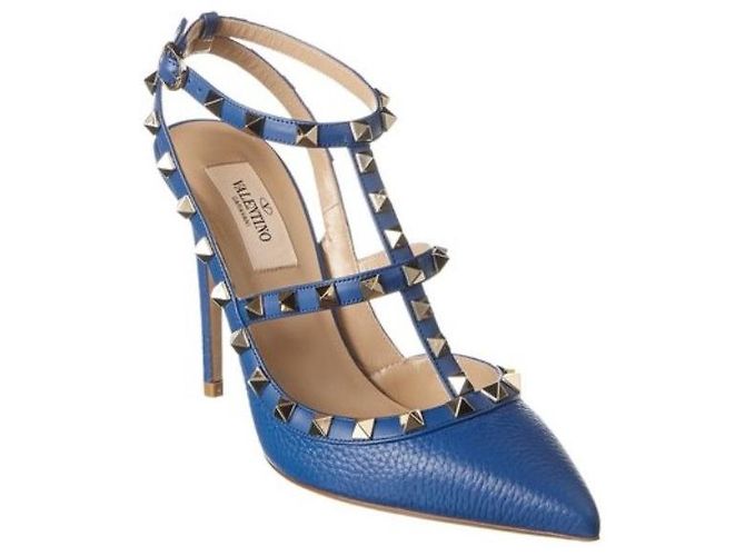 Valentino Scarpe Rockstud in pelle blu - vista 4