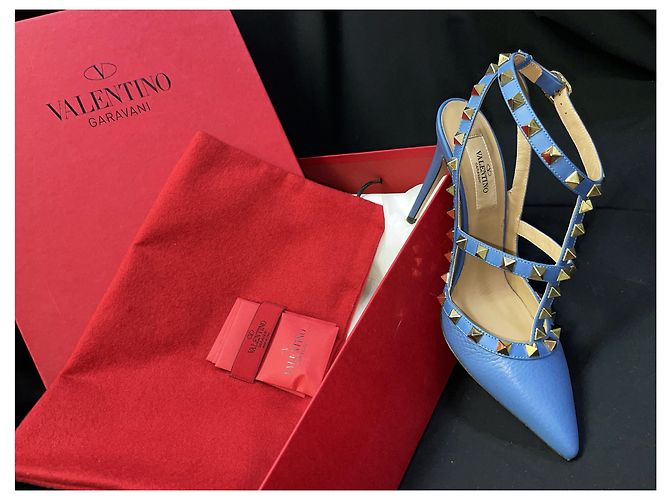 Valentino Scarpe Rockstud in pelle blu - vista 5