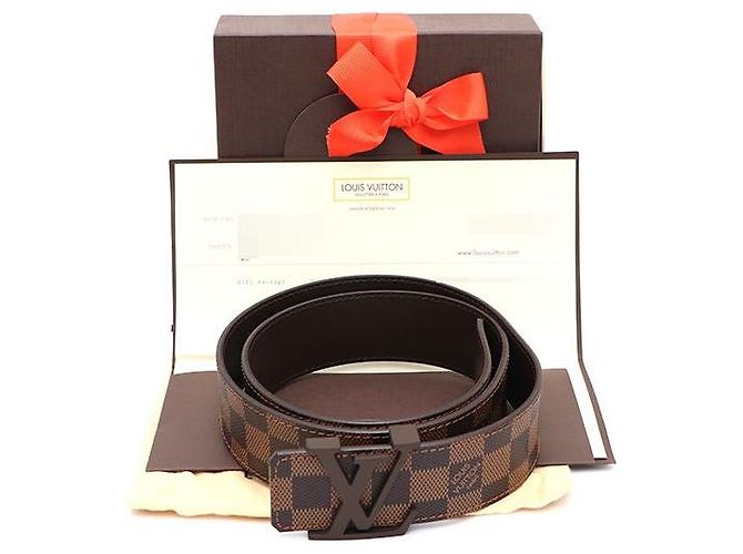 Louis Vuitton Cintura da uomo Damier Ebene LV Initials - vista 7