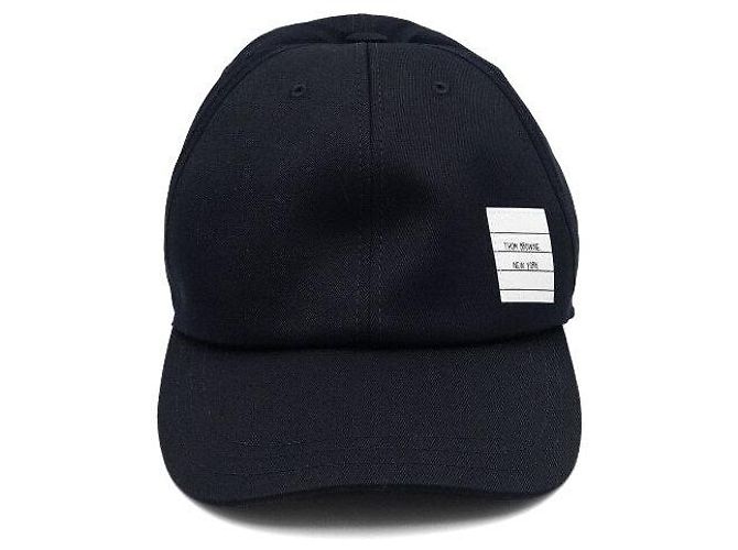 Thom Browne Cappellino da baseball in cotone con patch logo Navy - vista 3