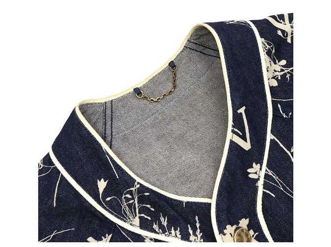 Louis Vuitton Virgil Abloh Leaf Denim Baseball Kurzarm-Hemdjacke für Herren - Ansicht 5