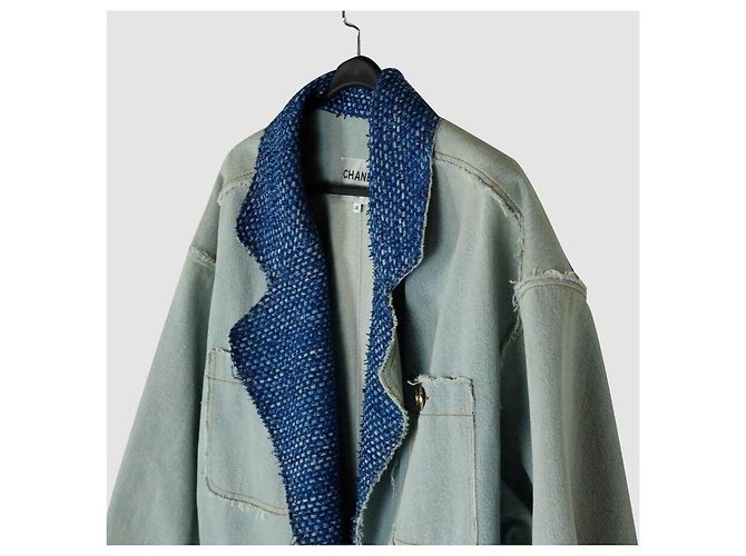 Chanel Denim Mantel Jacke Blau - Ansicht 2