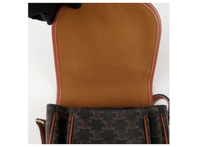 Céline Triope Canvas Medium Polka Dot Bag Tan - Ansicht 8