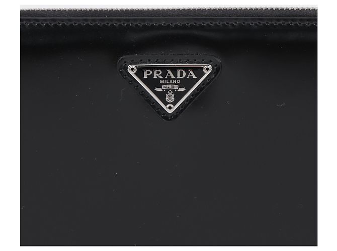 Prada Brushed Mini Bag mit Dreieckslogo Schwarz - Ansicht 3