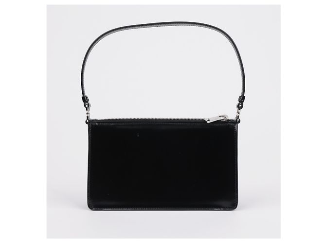 Prada Brushed Mini Bag mit Dreieckslogo Schwarz - Ansicht 4