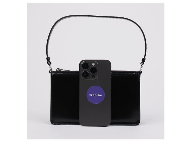 Prada Brushed Mini Bag mit Dreieckslogo Schwarz - Ansicht 8
