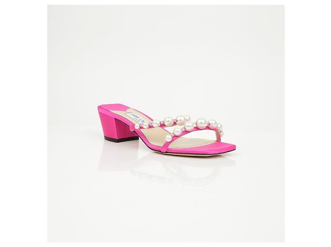 Jimmy Choo Mule in raso con perle Amara - vista 2