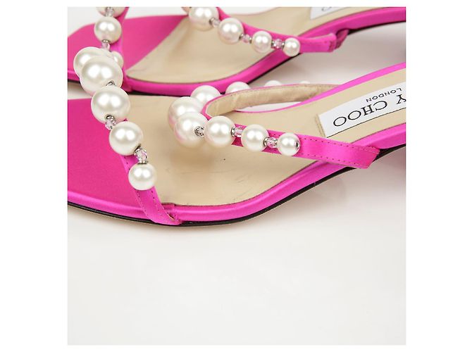 Jimmy Choo Mule in raso con perle Amara - vista 6