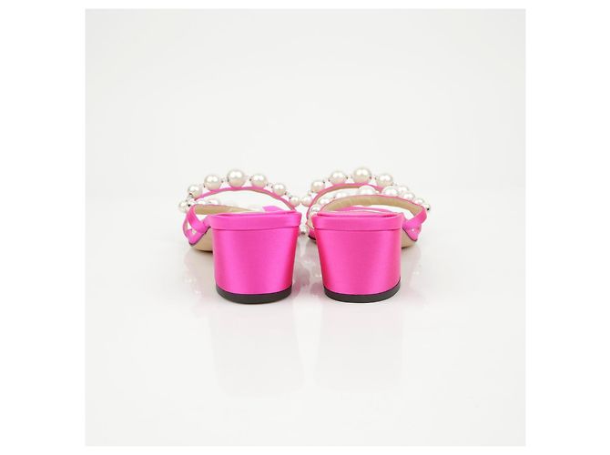 Jimmy Choo Mule in raso con perle Amara - vista 7