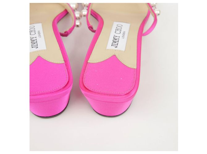 Jimmy Choo Mule in raso con perle Amara - vista 8
