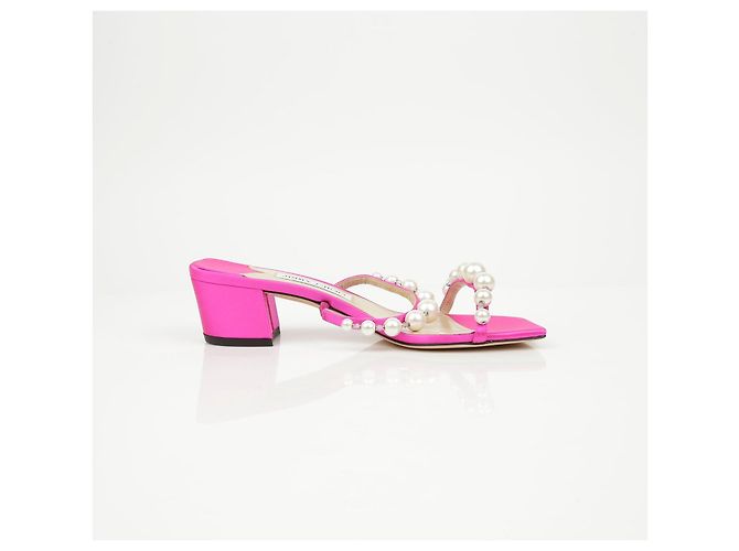 Jimmy Choo Mule in raso con perle Amara - vista 9